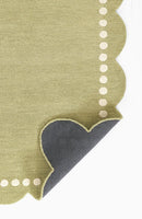 Lily Scalloped Wool Nursery Rug in Green - BlueJay Avenue