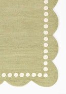 Lily Scalloped Wool Nursery Rug in Green - BlueJay Avenue