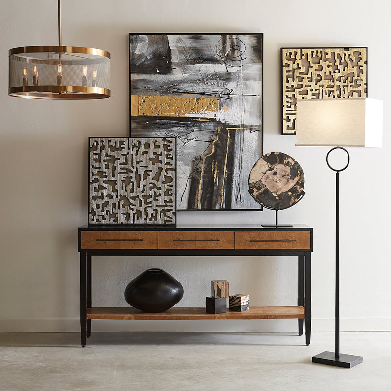 Line in the Sand 8 - Light Modern Gold Drum Chandelier - BlueJay Avenue