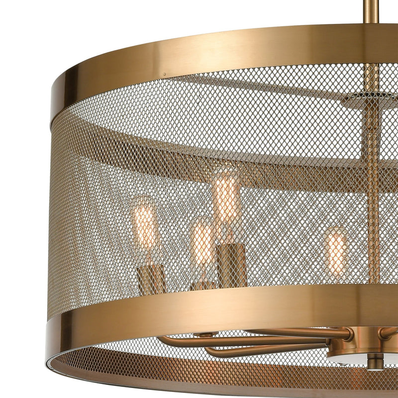 Line in the Sand 8 - Light Modern Gold Drum Chandelier - BlueJay Avenue