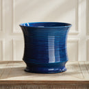 Linea Grande Blue Ceramic Planter, 14" H - BlueJay Avenue