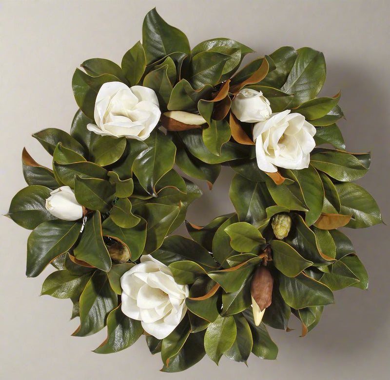 Magnolia 24'' Christmas Wreath - BlueJay Avenue