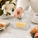 Magnolia Glass Butter Dish with Lid - BlueJay Avenue