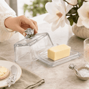 Magnolia Glass Butter Dish with Lid - BlueJay Avenue