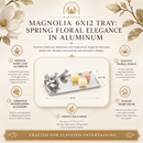 Magnolia Rectangular Aluminum Serving Tray, 6" x 12" - BlueJay Avenue