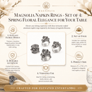 Magnolia Set of 4 Napkin Rings - BlueJay Avenue
