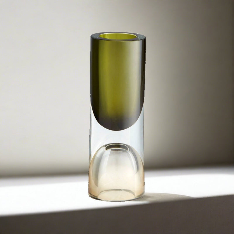 Majeure Glass Vase, Green - BlueJay Avenue