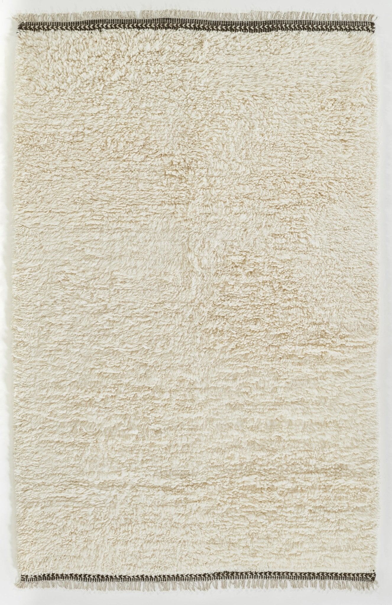 Mallory Ivory Wool Shag Rug: Contemporary Rug for Living Room, Bedroom ...