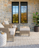 Margaret Traditional Taupe Washable Outdoor Rug - BlueJay Avenue