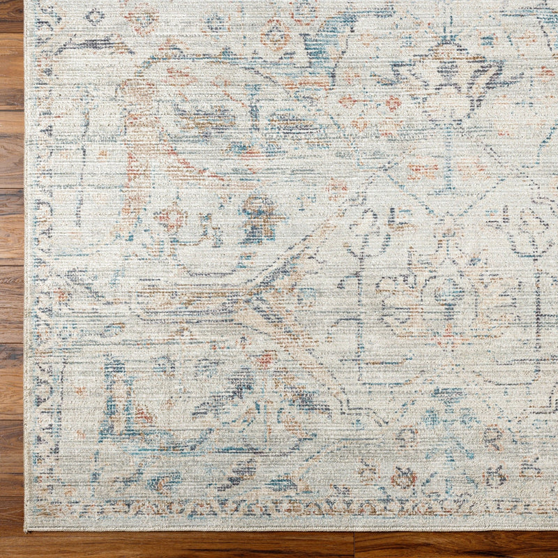 Marlene Cream & Blue Traditional Area Rug - BlueJay Avenue
