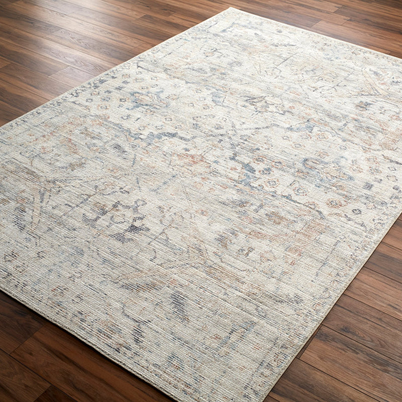 Marlene Cream & Blue Traditional Area Rug - BlueJay Avenue
