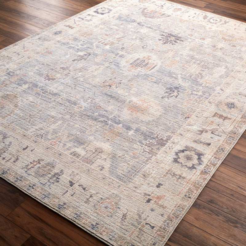 Marlene Pale Blue Machine Woven Traditional Area Rug - BlueJay Avenue