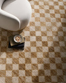 Martle Avenue Taupe Modern Checkered Area Rug - BlueJay Avenue