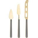 Mepra Fantasia Ice Gold 18/10 Stainless Steel 3-Piece Cheese Knife Set - BlueJay Avenue
