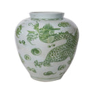 Mint Green Dragon Open Top Porcelain Vase – Classic Shape - BlueJay Avenue
