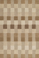 Momeni Fletcher Beige Wool Modern Checkered Rug - BlueJay Avenue