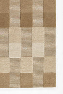 Momeni Fletcher Beige Wool Modern Checkered Rug - BlueJay Avenue