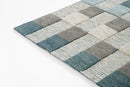 Momeni Fletcher Blue Modern Wool Checkered Rug - BlueJay Avenue