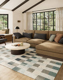 Momeni Fletcher Blue Modern Wool Checkered Rug - BlueJay Avenue