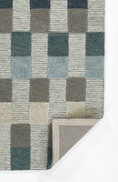 Momeni Fletcher Blue Modern Wool Checkered Rug - BlueJay Avenue