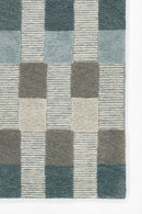Momeni Fletcher Blue Modern Wool Checkered Rug - BlueJay Avenue