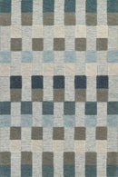 Momeni Fletcher Blue Modern Wool Checkered Rug - BlueJay Avenue