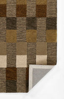 Momeni Fletcher Brown Modern Hand Tufted Wool Checkered Rug - BlueJay Avenue