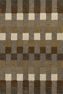 Momeni Fletcher Brown Modern Hand Tufted Wool Checkered Rug - BlueJay Avenue