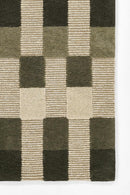 Momeni Fletcher Olive Green Hand Tufted Wool Modern Checkered Rug - BlueJay Avenue