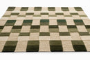 Momeni Fletcher Olive Green Hand Tufted Wool Modern Checkered Rug - BlueJay Avenue