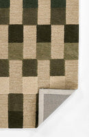 Momeni Fletcher Olive Green Hand Tufted Wool Modern Checkered Rug - BlueJay Avenue