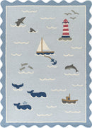 Momeni Lily Nautical Blue Hand Tufted Wool Nursery Rug - BlueJay Avenue
