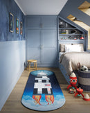 Momeni Playground Rocket Blue Nursery Rug - BlueJay Avenue
