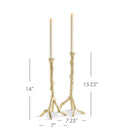 Napa Home Bram Gold Aluminum Taper Candle Holders – Set of 2 - BlueJay Avenue
