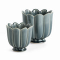 Napa Home Freya Scalloped Ceramic Planter Pots, Set of 2 - BlueJay Avenue