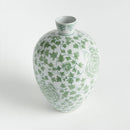 Napa Home Imperial Ivy Green & White Porcelain Bottle Vase - BlueJay Avenue