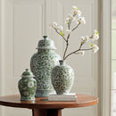 Napa Home Imperial Ivy Green & White Porcelain Bottle Vase - BlueJay Avenue