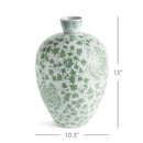 Napa Home Imperial Ivy Green & White Porcelain Bottle Vase - BlueJay Avenue