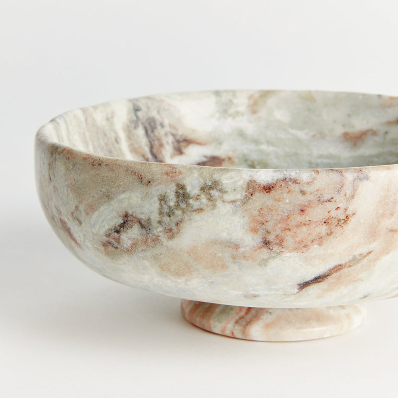 Napa Josephine Marble Footed Decorative Bowl - BlueJay Avenue