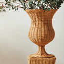 Napa Natural Chesapeake Rattan Footed Urn Planter Vase - BlueJay Avenue