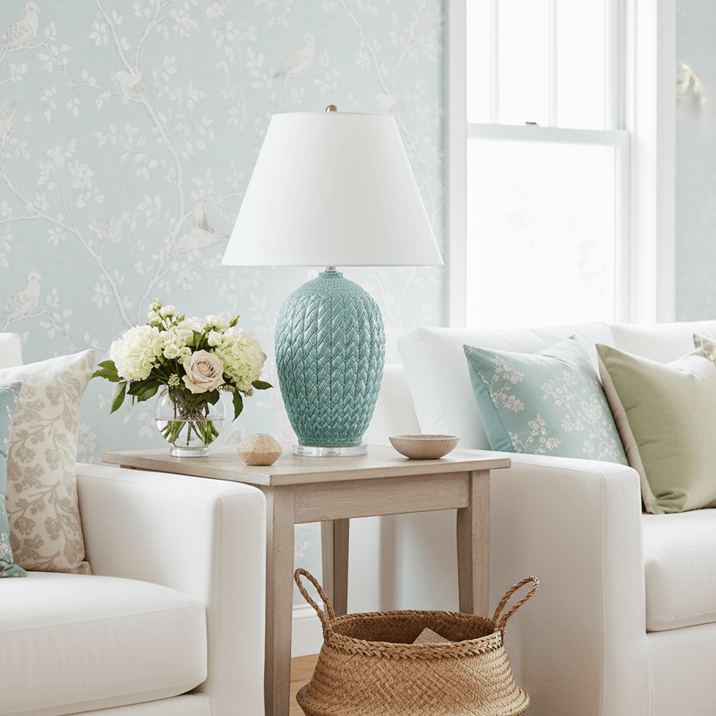 Naples Celadon Table Lamp - BlueJay Avenue