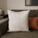 Natural Gray Hair-On Cowhide Leather Throw Pillow, 20 x 20 - BlueJay Avenue