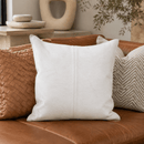 Natural White Hair-On Cowhide Leather Throw Pillow, 20 x 20 - BlueJay Avenue