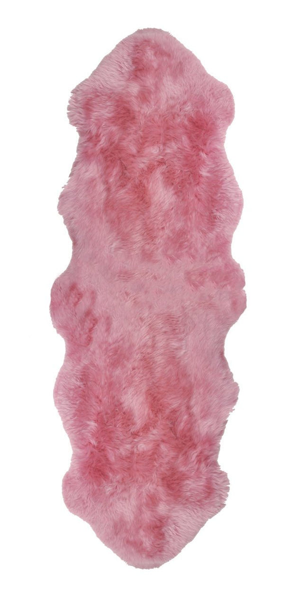 New Zealand Long Wool Sheepskin, Double Pelt, Magenta - BlueJay Avenue