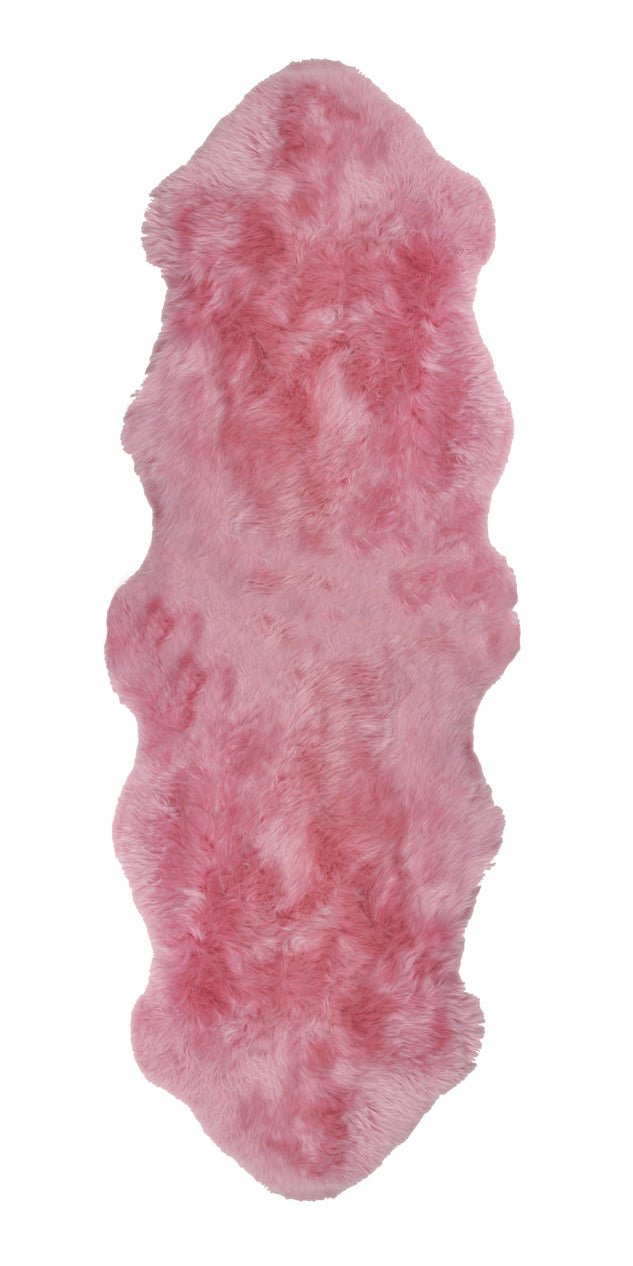 New Zealand Long Wool Sheepskin, Double Pelt, Magenta - BlueJay Avenue