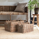 Normandy Halo Rectangular Rattan Storage Baskets, Set of 2 - BlueJay Avenue