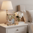 Olivia Riegel Bella Pink Floral Picture Frame with European Crystals, 4x6 & 5x7 - BlueJay Avenue