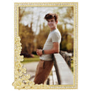 Olivia Riegel Evelyn 5x7 Gold Floral Crystal Picture Frame - BlueJay Avenue