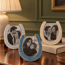 Olivia Riegel Horseshoe Crystal Picture Frame, Gold , Silver & Blue - BlueJay Avenue