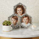 Olivia Riegel Luxembourg Silver Crystal Triple Picture Frame, 2.5" Photos - BlueJay Avenue